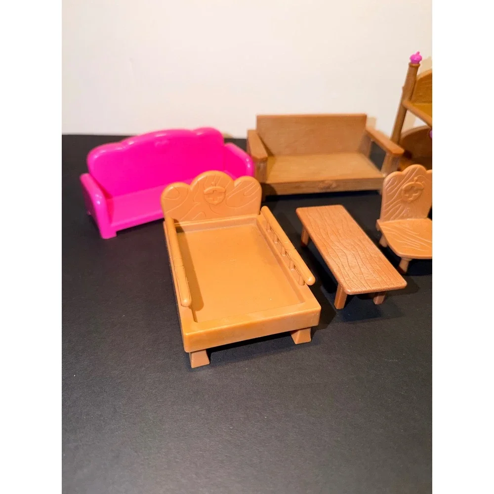 Lil Woodzeez Dollhouse Furniture Lot Bunk Bed Sofa Table
